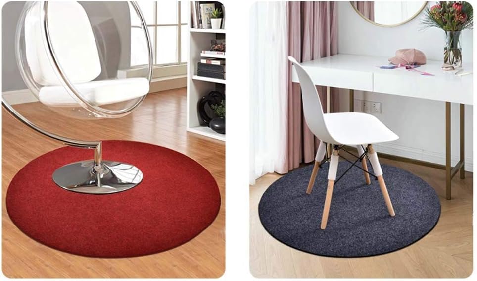 Thicken Round Chair Mat for Low Pile Carpet Floor Protector,Heavy Duty Scratch-Resistant Office Rolling Chair Hardwood Floor Mat,Non Slip Carpet,Easy Glide Wheel Runner Roll Chair Mat