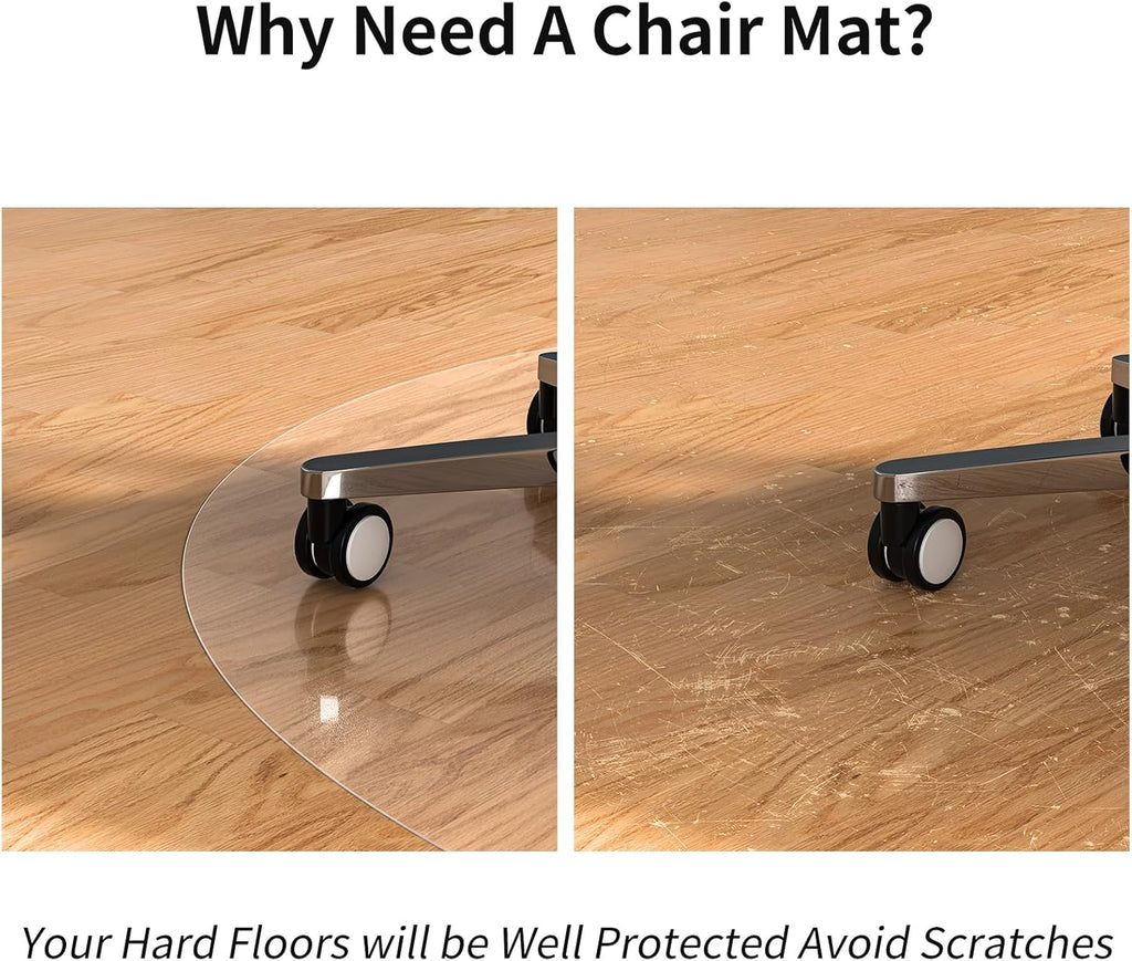 Office Chair Mat for Hard Floor, 36" Round Transparent Hard Floor Protector Cover Home Floor Mat for Computer Desk Rolling Chair