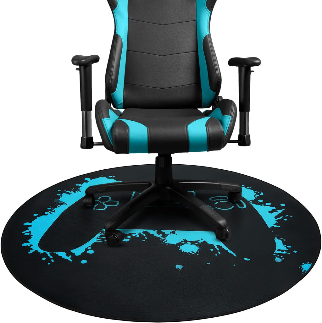 Gaming Chair Mat Round Chair Mat for Hardwood Floor Gaming Rugs Antislip Carpet Rug Floor Protector for Room Home Office, 47 Inch