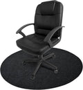 36" Rolling Office Chair Mat for Carpet & Hardwood Floors Round Desk Chair Mat Rug Hard Floor Protector Cover Home Floor Mat for Computer Desk Rolling Chair Office (Black)