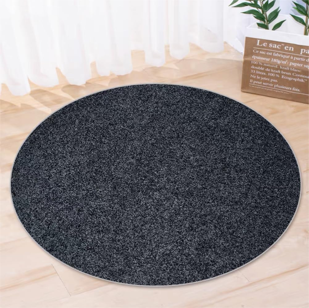 Round Chair Mat Office Round Area Rug for Hardwood Floor,Heavy Duty Computer Gaming Rolling Chair Mat,Strong Water Absorbent Floor Protector Carpet (Grey,24inch/60cm)