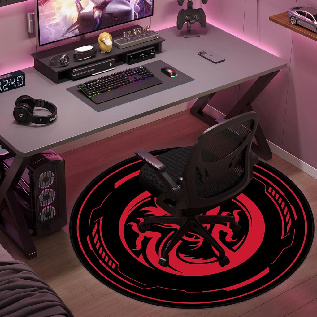 Chair Mat for Hardwood Floor Gaming Chair Mat 47 Inch Round Floor Mats for Gaming Room Home Office