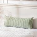 Sage Green Long Lumbar Decorative Throw Pillow Covers 14x36 Inch for Bed Couch Bedroom, Soft Corduroy Rectangle Solid Cushion Case 35x91 cm, Rustic Farmhouse Boho Room Décor