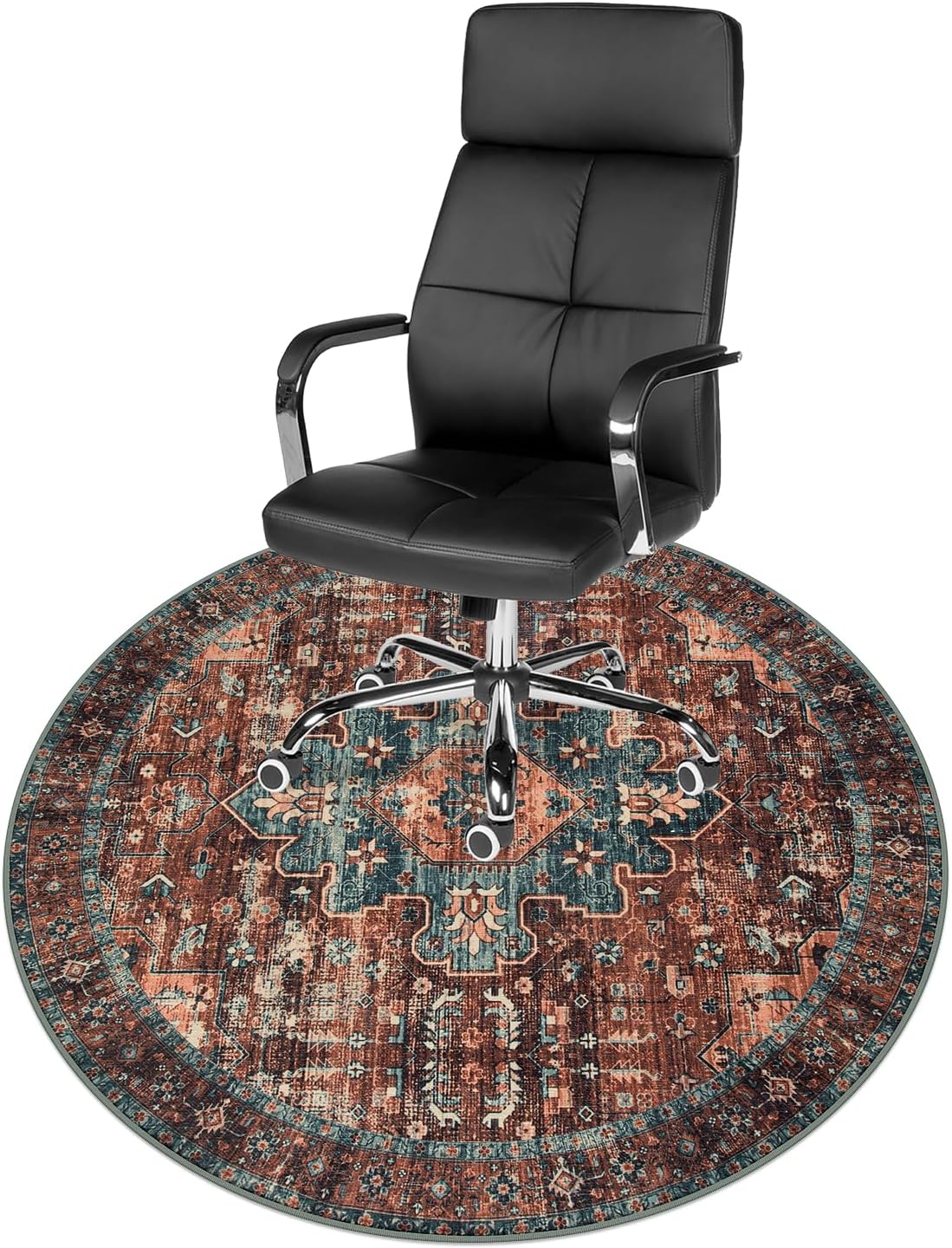 47" Round Chair Mat for Hardwood Floor/Tile Floor, Desk Chair Mats for Hard Floors, Under Desk Rug Protector for Rolling Chair, Computer Gaming Chair Mat, Low Pile Carpet Floor Mat