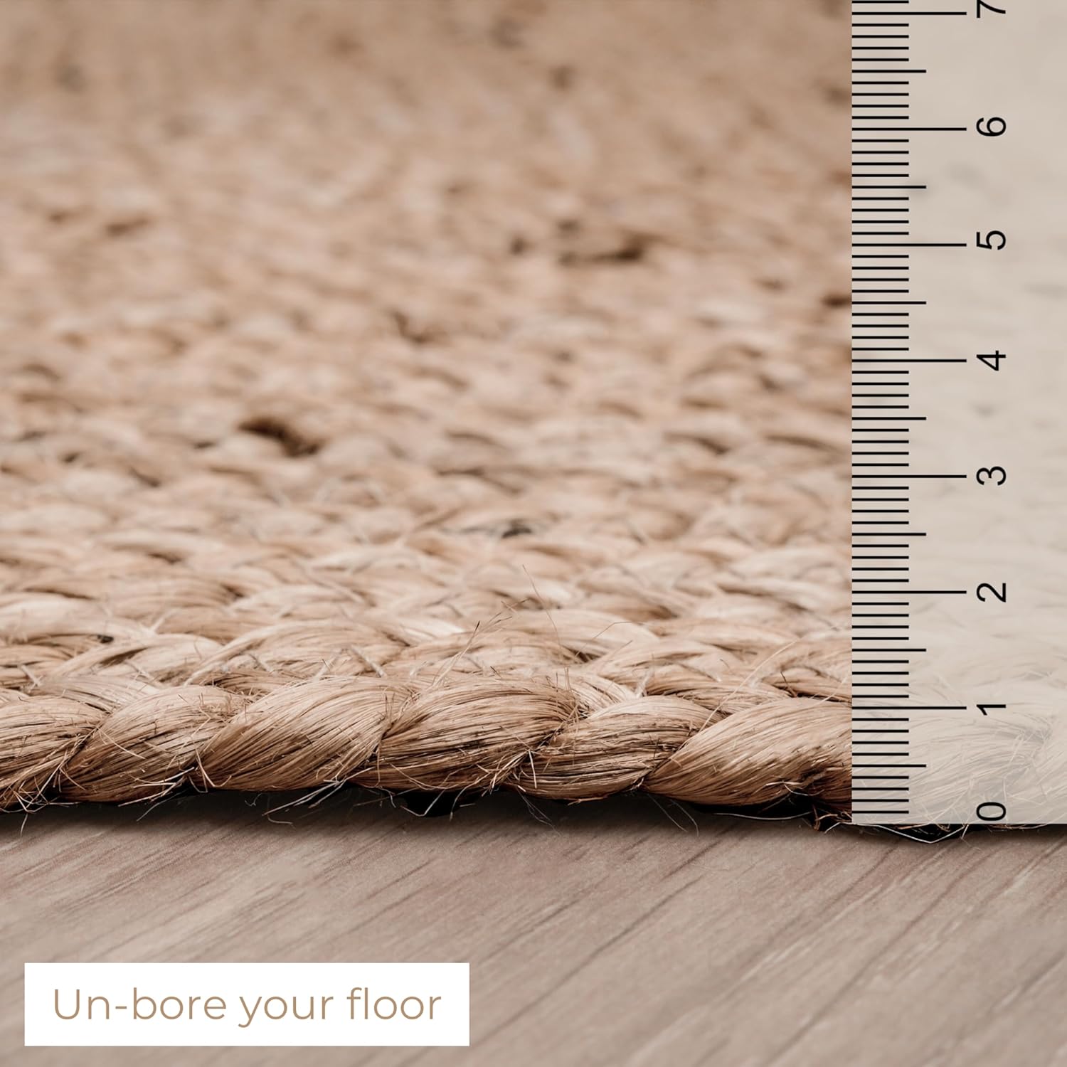 Hand-woven Round Jute Rug (3-Foot) — Reversible design, ideal for rustic-style homes; suitable for bedrooms, kitchens, and living rooms