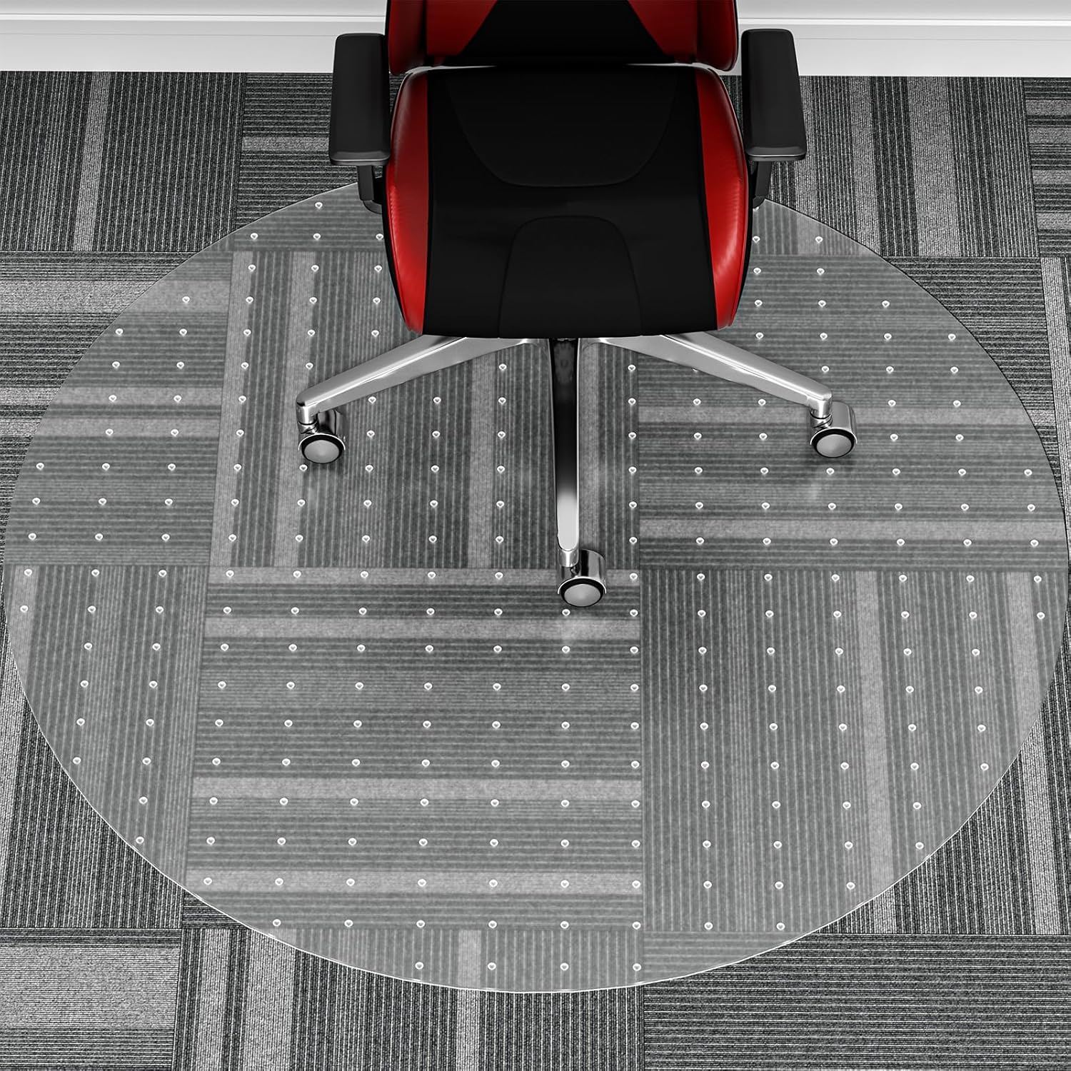 Office Chair Mat for Carpet, 48" Round Clear Home Chair Mat Carpet Protector with Non-Slip Studded for Computer Office Desk Rolling Chair