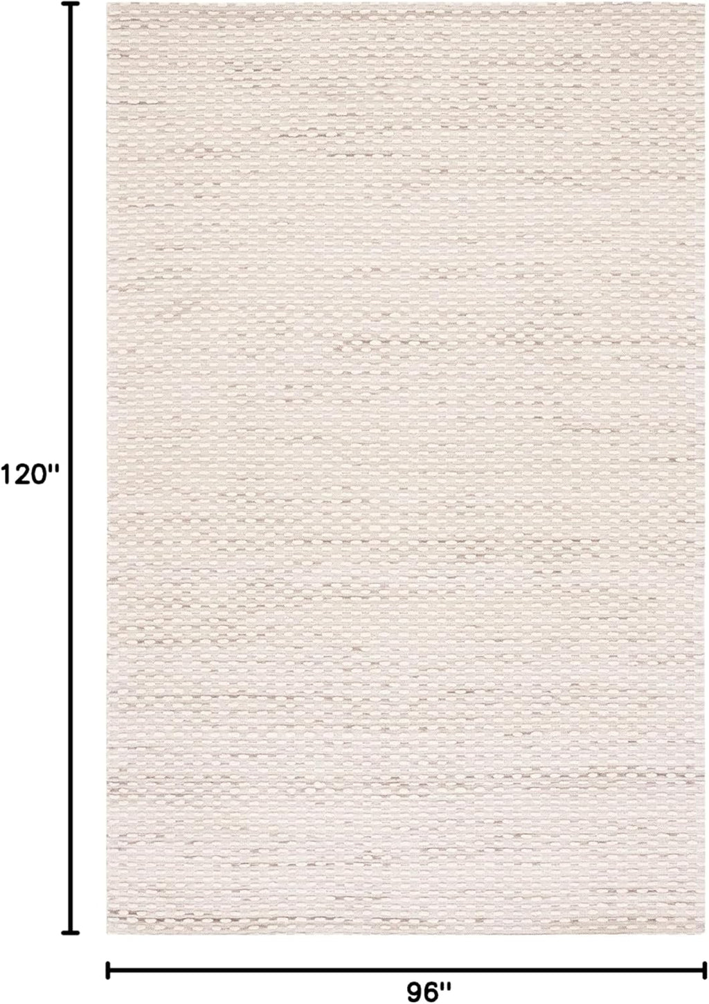 Handmade Wool Rug 8' x 10' | Beige | Ideal for: Living Room, Bedroom, Study, Dining Room