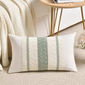 Set of 1 Sage Green Boho Lumbar Decorative Throw Pillow Covers 12x20 Inch for Living Room Bedroom Couch Bed Chair, Rustic Retro Cushion Case, Bohemian Room Home Decor