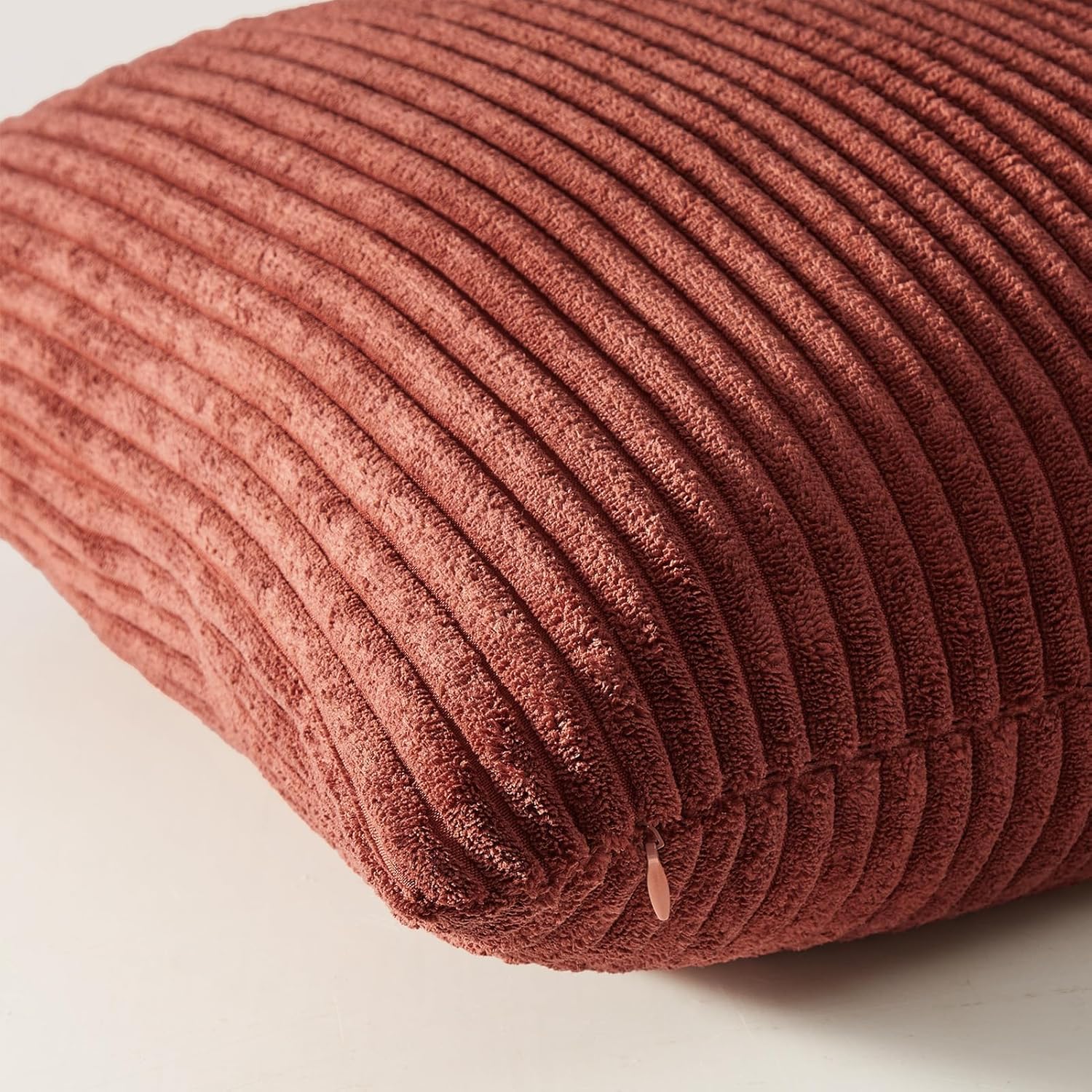 Fall Burnt Orange Decorative Throw Pillows Covers 18x18 Inch Set of 4,Yellow Green Gradient Series Corduroy Striped Square Pillow Case,Western Modern Cushion Cover for Couch Sofa Bedroom