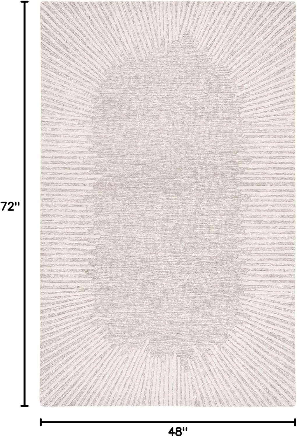 Handmade Abstract Pattern Wool Rug 4' x 6' | Natural & Ivory Tones | Ideal for: Entryway, Living Room, Bedroom
