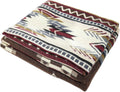 Alpaca Wool Throw Blanket, Native Design Wool Blanket, Throw Aztec Pattern Alpaca Wool Throw Blanket (Brown, Throw 78"x48")