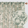 Linen Curtains Floral Curtains for Living Room 84 Inch Long Dark Green French Curtains Back Tab Light Filtering Toile Print Farmhouse Bedroom Curtains Window Curtain Set 2 Panels