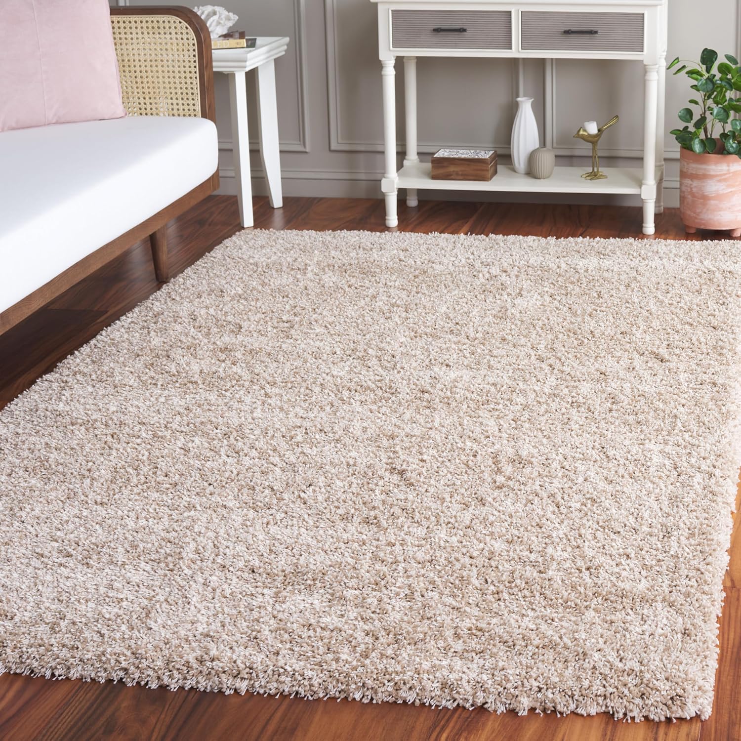 Handmade Wool Rug 5'3" x 7'6" | Beige | Ultra-Soft, Thick Pile | Non-Shedding & Easy Care | Ideal for: Living Room, Bedroom, Dining Room