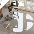 46" Tempered Glass Chair Mat, Heavy Duty Round Hard Floor Mat with Polished Edge, Clear Office Chair Mat for Carpet Home Hardwood Floor Desk
